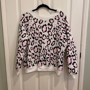 Wild fox fleece pink cheetah print sweater